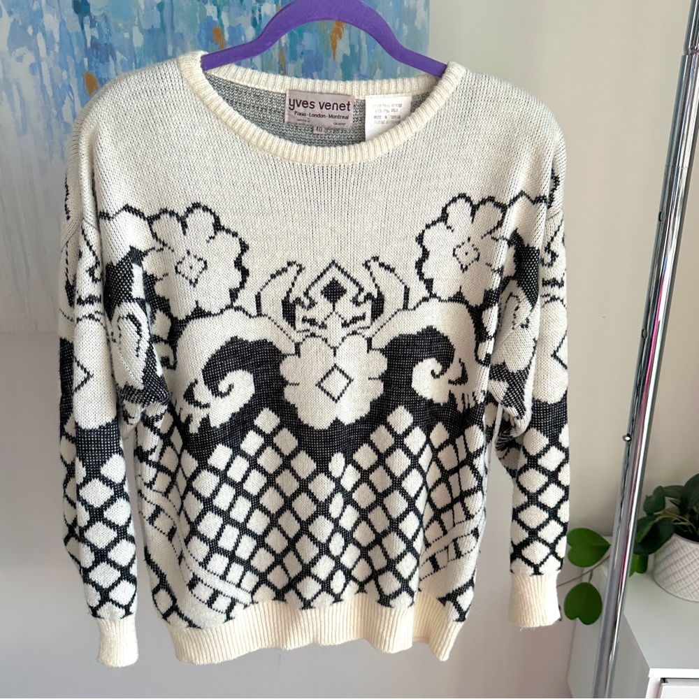 Vintage Yves Venet Perfectly Patterned Knit (M/L)